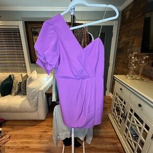 Elegant Purple One-Shoulder Dress Do + Be size M